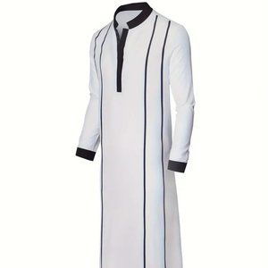 White Classic Men's Robes Eid Al-Fitr Clothing Middle East Arab Robes
